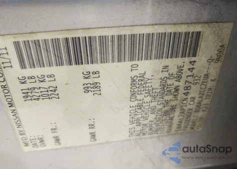 2012 Nissan Altima 2.5 z USA, uszkodzony, nr VIN 1N4AL2AP1CN487144